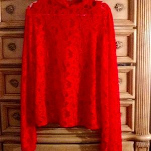 Plus size women's lace blouse